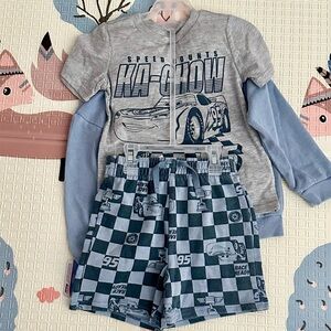 3 piece set sweater shirt & shorts